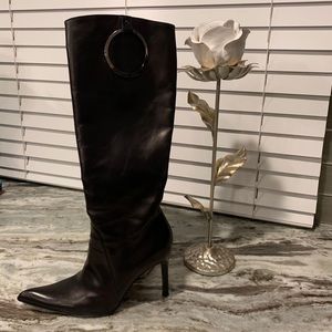 ALDO Black Leather Knee High Boot